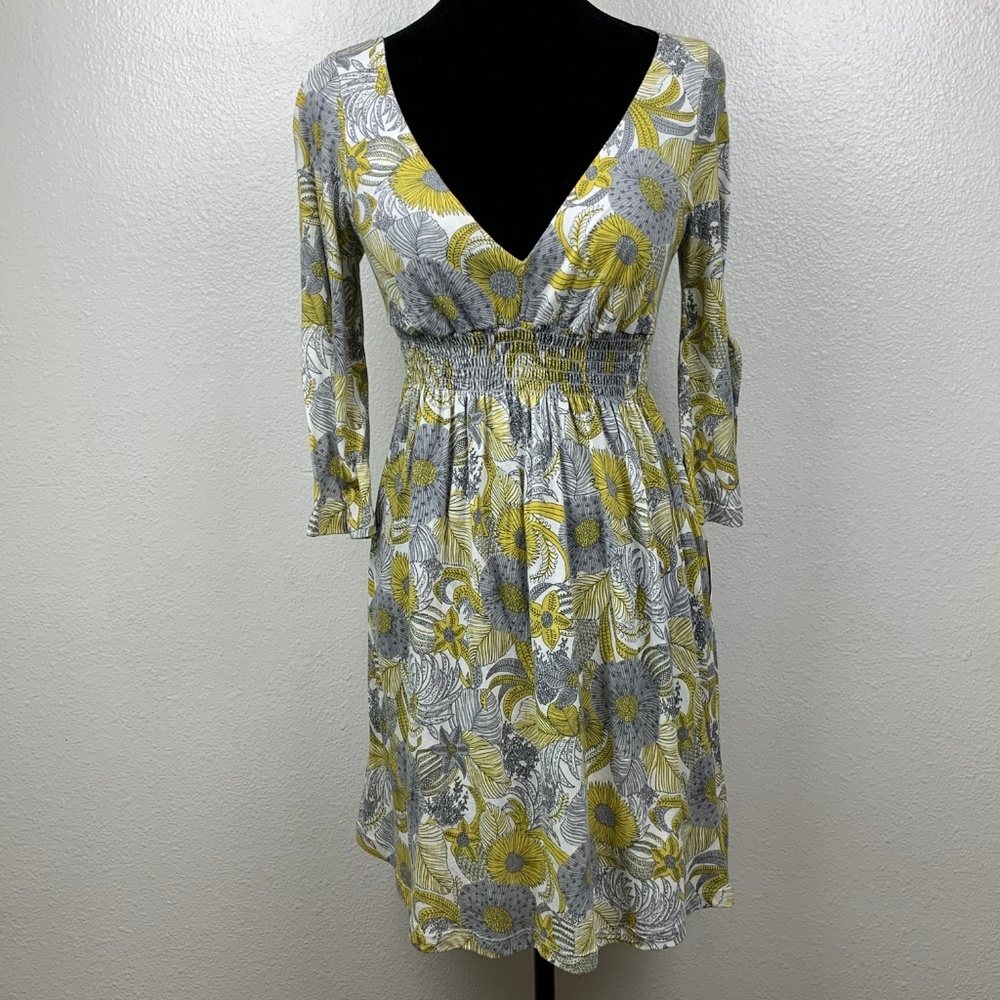 Anthropologie Puella Smocked Waist Floral Dress